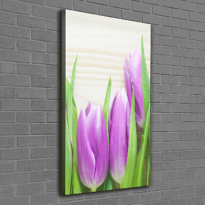 Canvas wall art Violet tulips