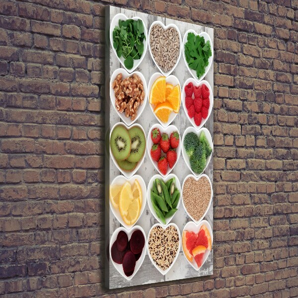 Wall art canvas large Healthy food