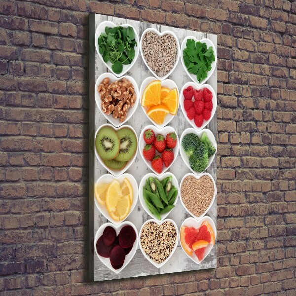 Wall art canvas large Healthy food