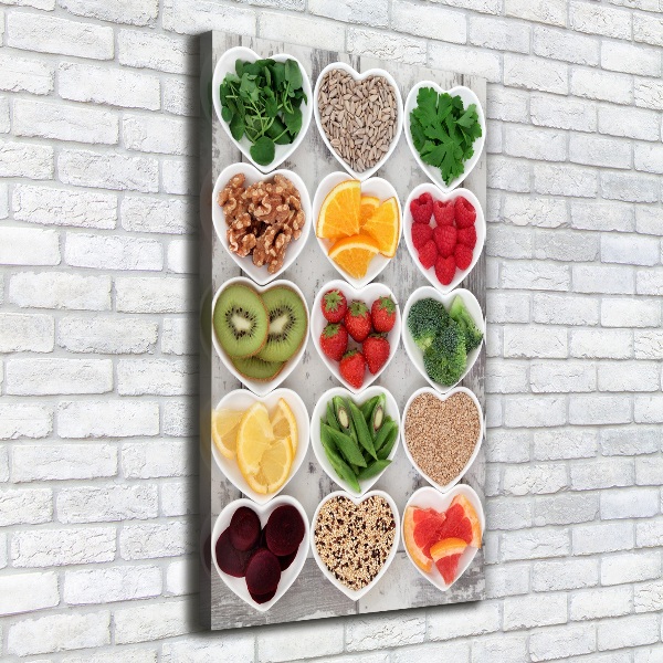 Wall art canvas large Healthy food