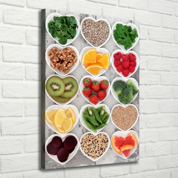 Wall art canvas large Healthy food