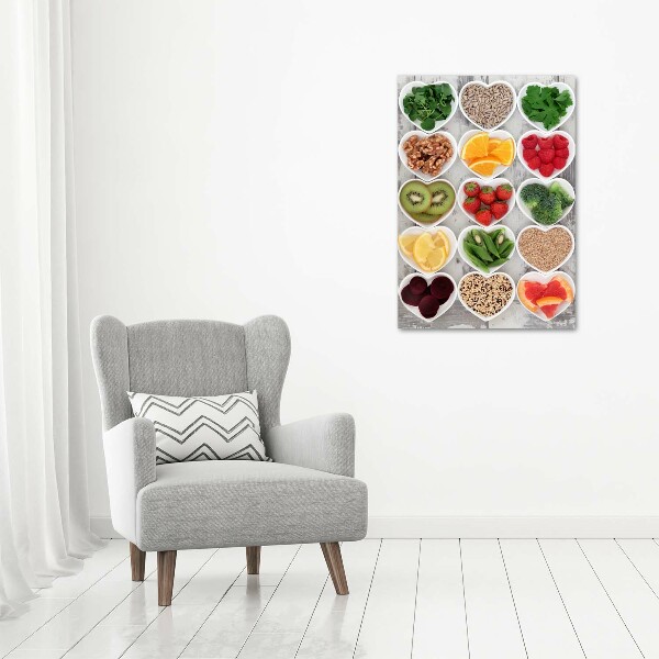 Wall art canvas large Healthy food