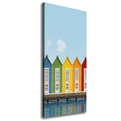 Wall art canvas large Beach cabins