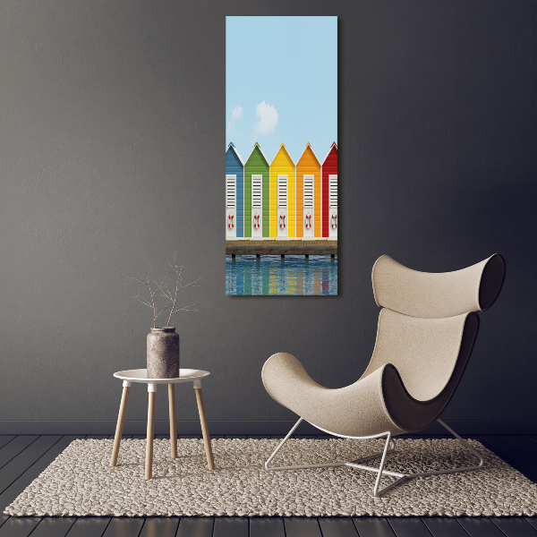 Wall art canvas large Beach cabins