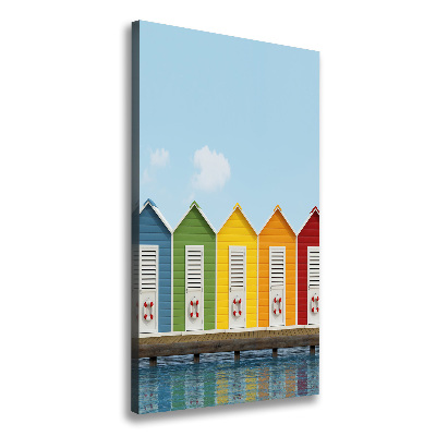 Wall art canvas large Beach cabins