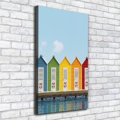 Wall art canvas large Beach cabins