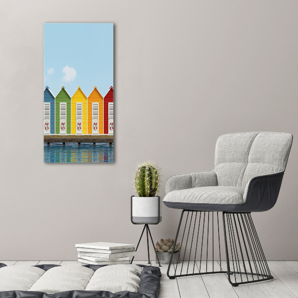 Wall art canvas large Beach cabins