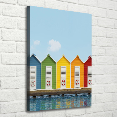 Wall art canvas large Beach cabins