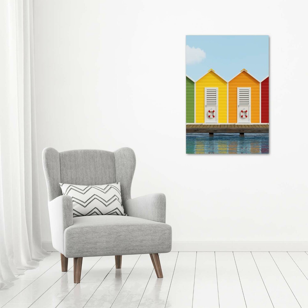 Wall art canvas large Beach cabins