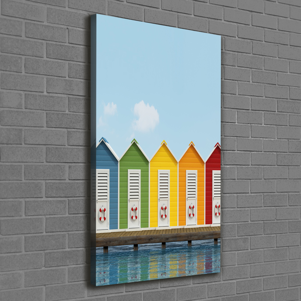 Wall art canvas large Beach cabins