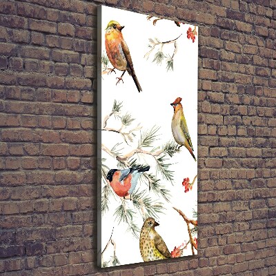 Large canvas wall art Birds and conifers