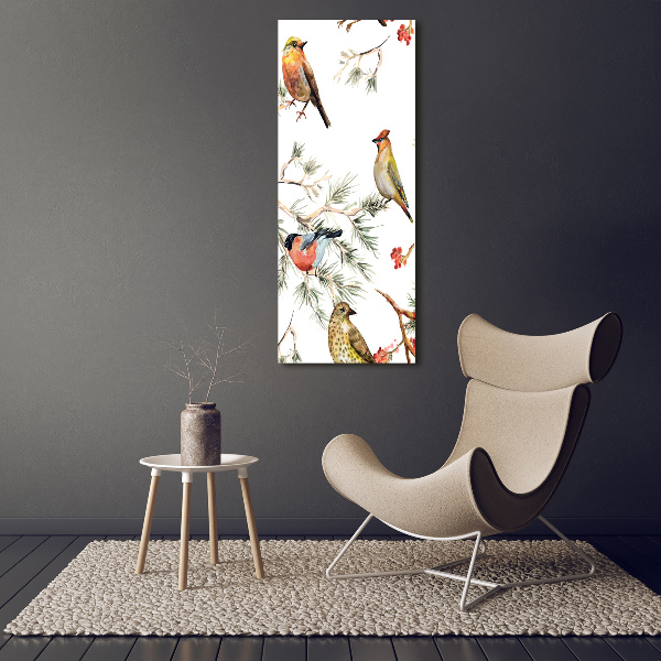 Large canvas wall art Birds and conifers