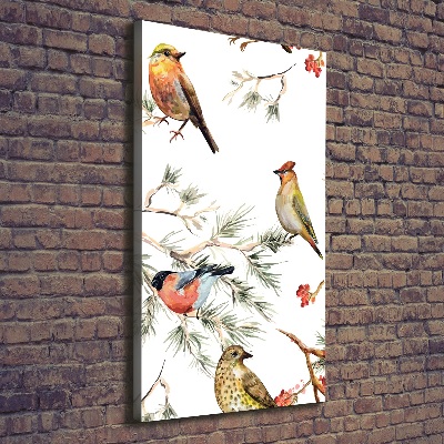 Large canvas wall art Birds and conifers