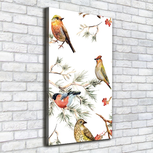 Large canvas wall art Birds and conifers