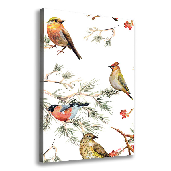 Large canvas wall art Birds and conifers