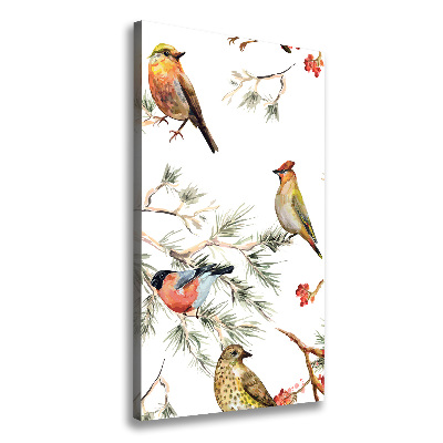 Large canvas wall art Birds and conifers