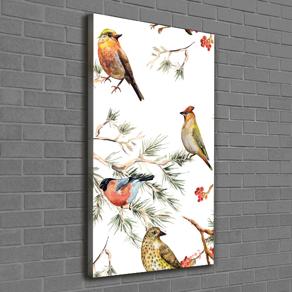 Large canvas wall art Birds and conifers