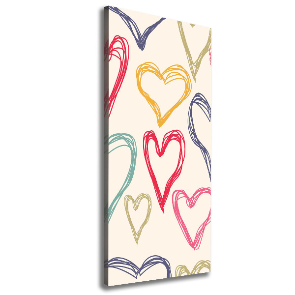 Canvas print Colorful hearts