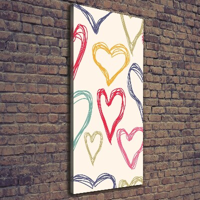 Canvas print Colorful hearts