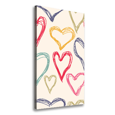 Canvas print Colorful hearts