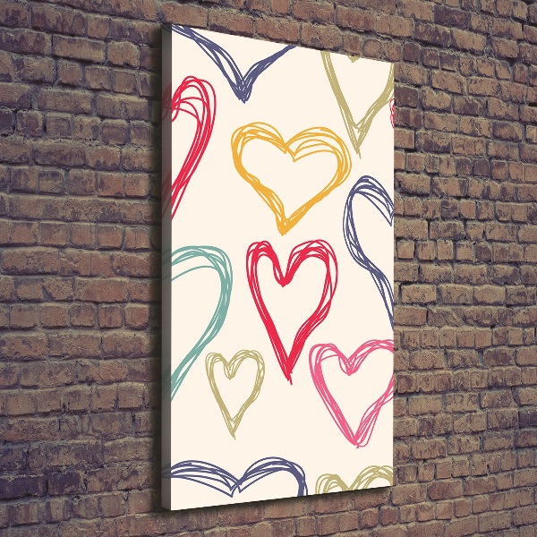 Canvas print Colorful hearts