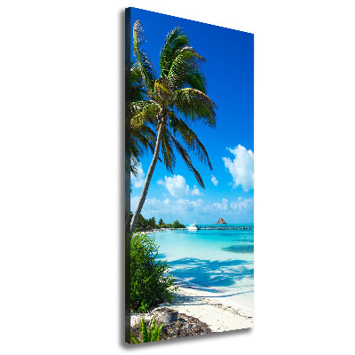 Wall art canvas large Tropical beach