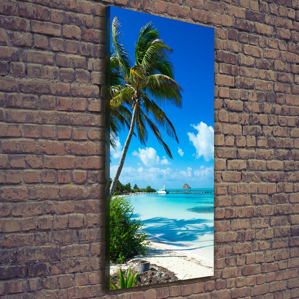 Wall art canvas large Tropical beach