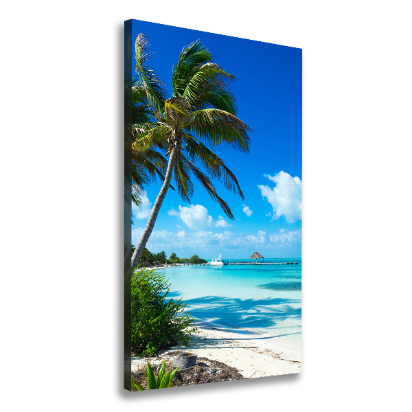 Wall art canvas large Tropical beach