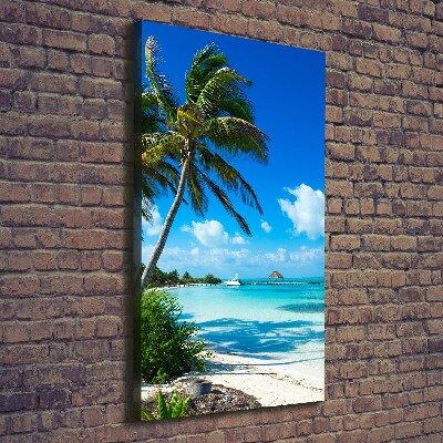 Wall art canvas large Tropical beach