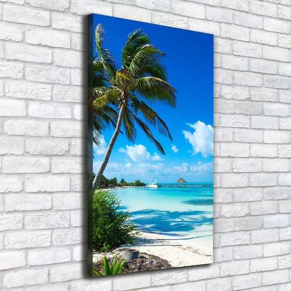 Wall art canvas large Tropical beach