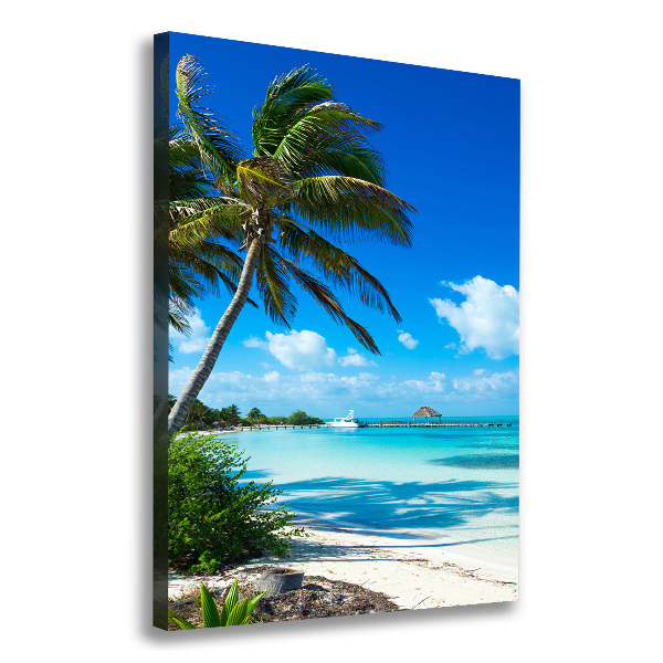 Wall art canvas large Tropical beach