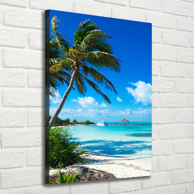 Wall art canvas large Tropical beach