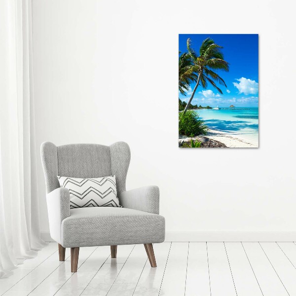 Wall art canvas large Tropical beach