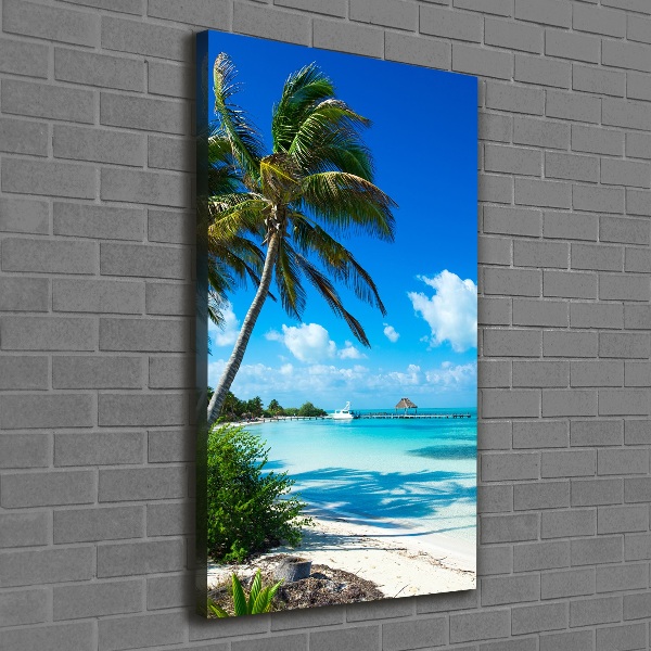 Wall art canvas large Tropical beach