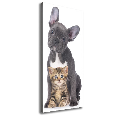 Large canvas wall art Dog and cat