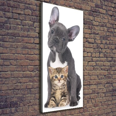 Large canvas wall art Dog and cat