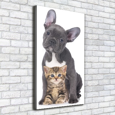 Large canvas wall art Dog and cat