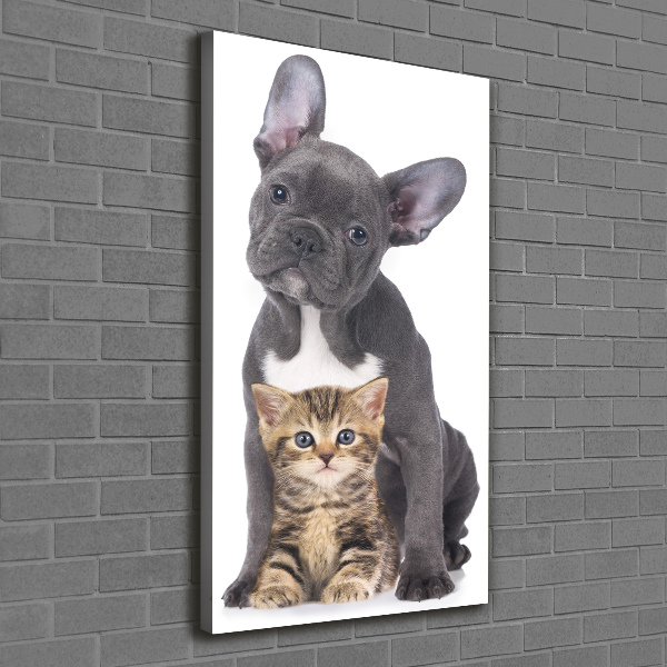 Large canvas wall art Dog and cat