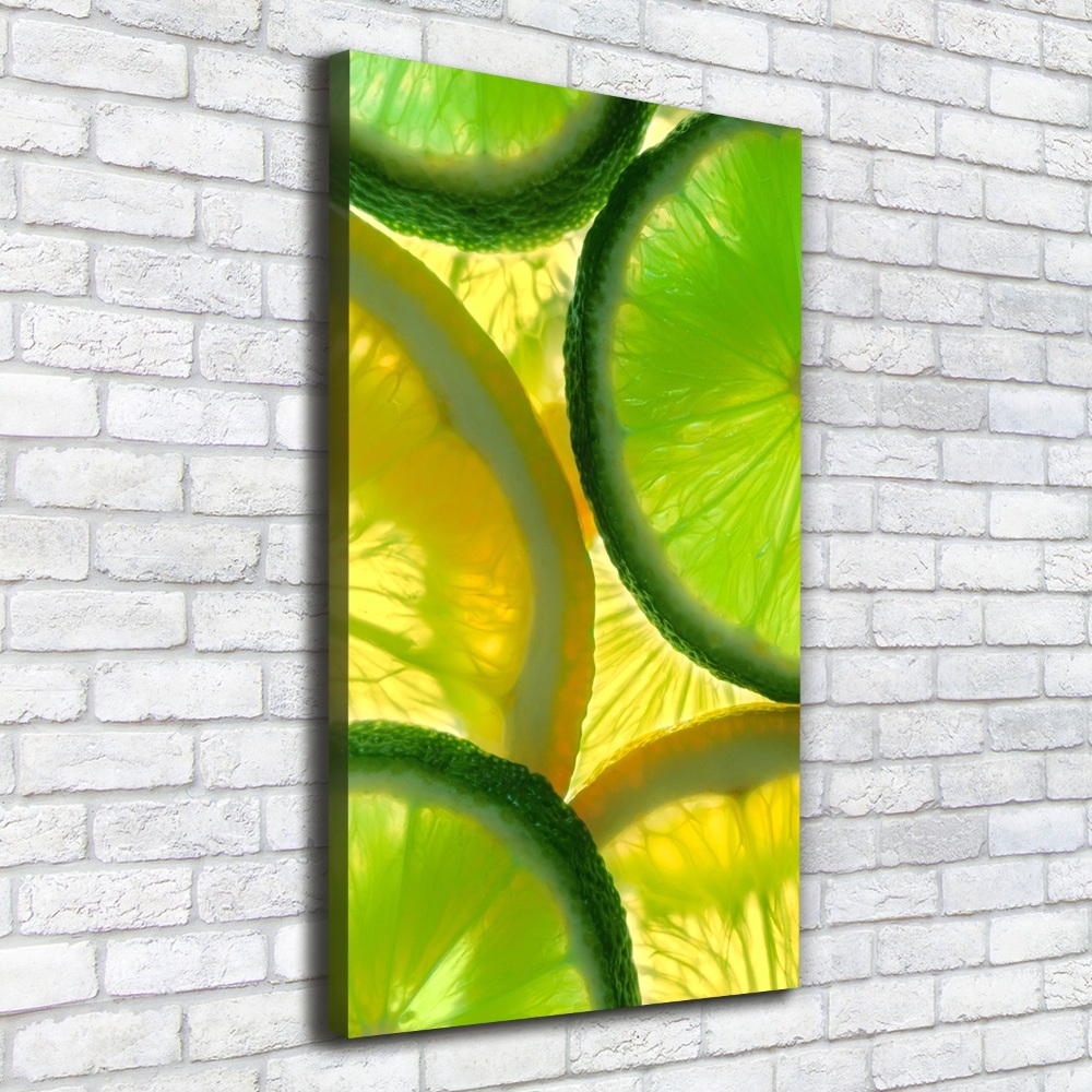 Wall art canvas large Lime and lemon