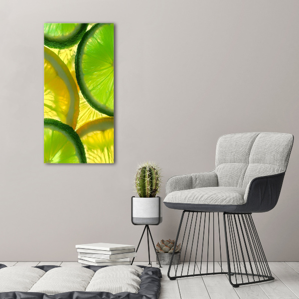 Wall art canvas large Lime and lemon