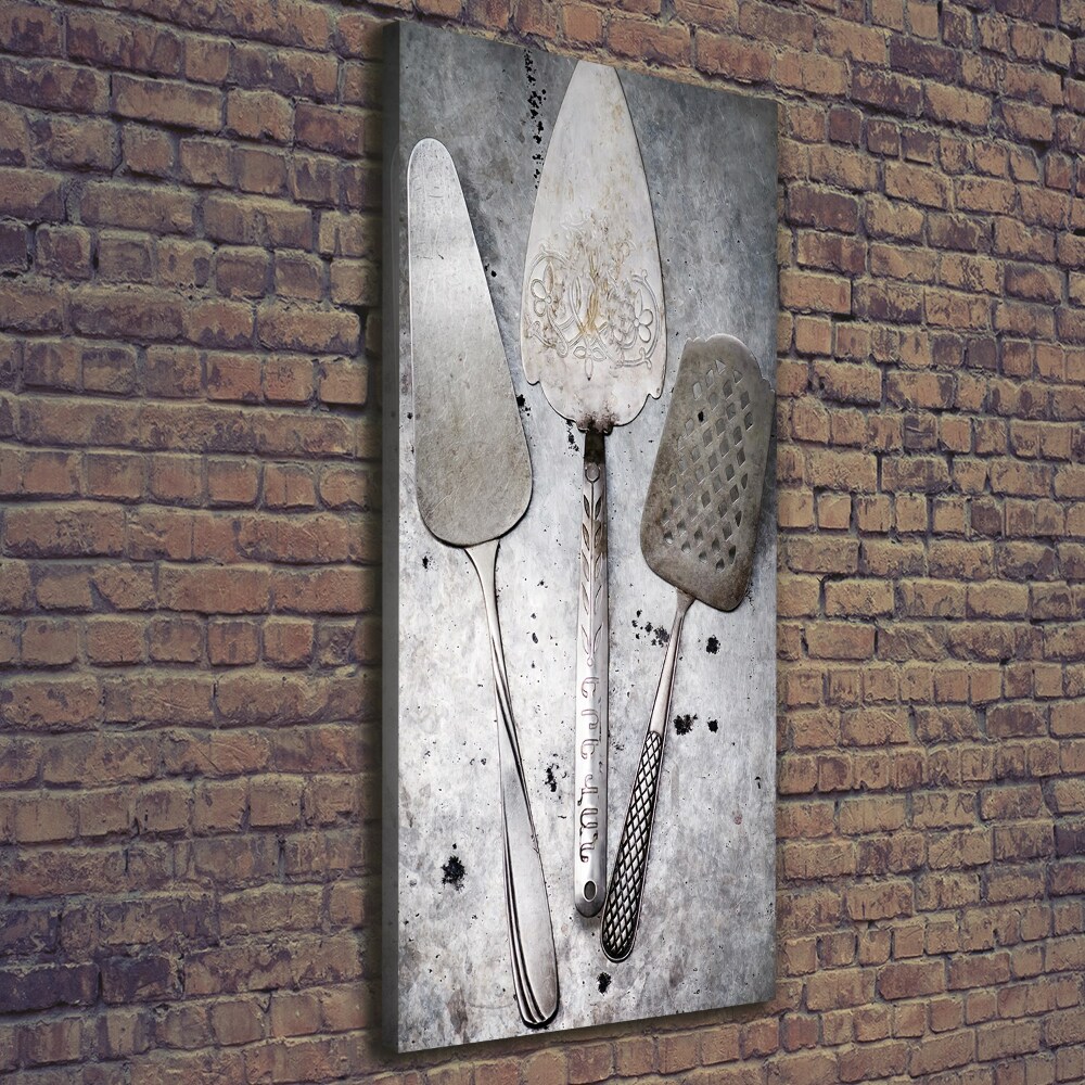 Large canvas wall art Metal cutlery