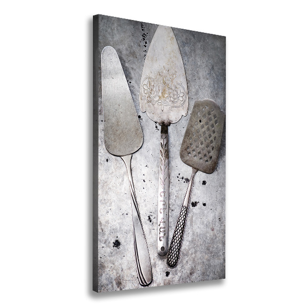 Large canvas wall art Metal cutlery