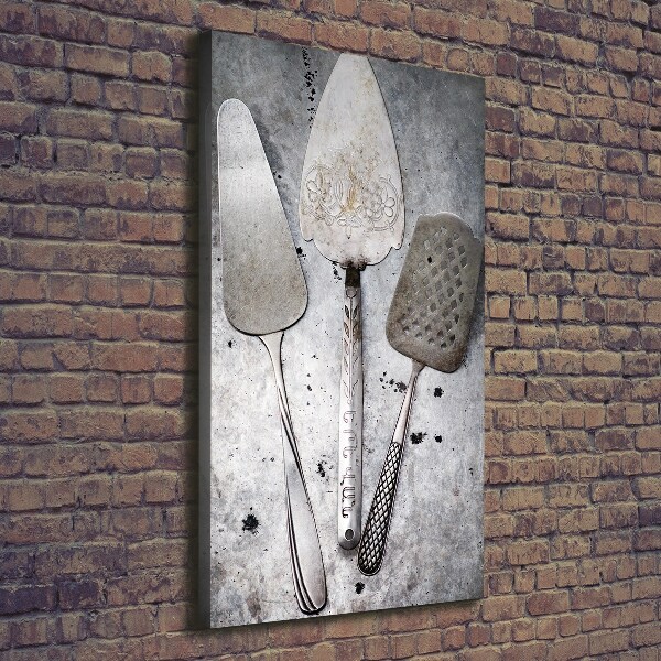 Large canvas wall art Metal cutlery