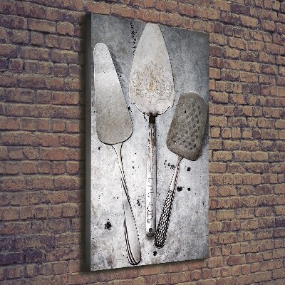 Large canvas wall art Metal cutlery