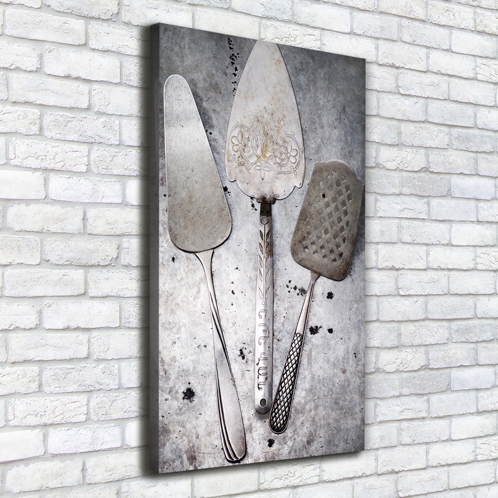 Large canvas wall art Metal cutlery