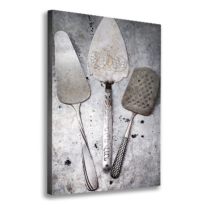 Large canvas wall art Metal cutlery