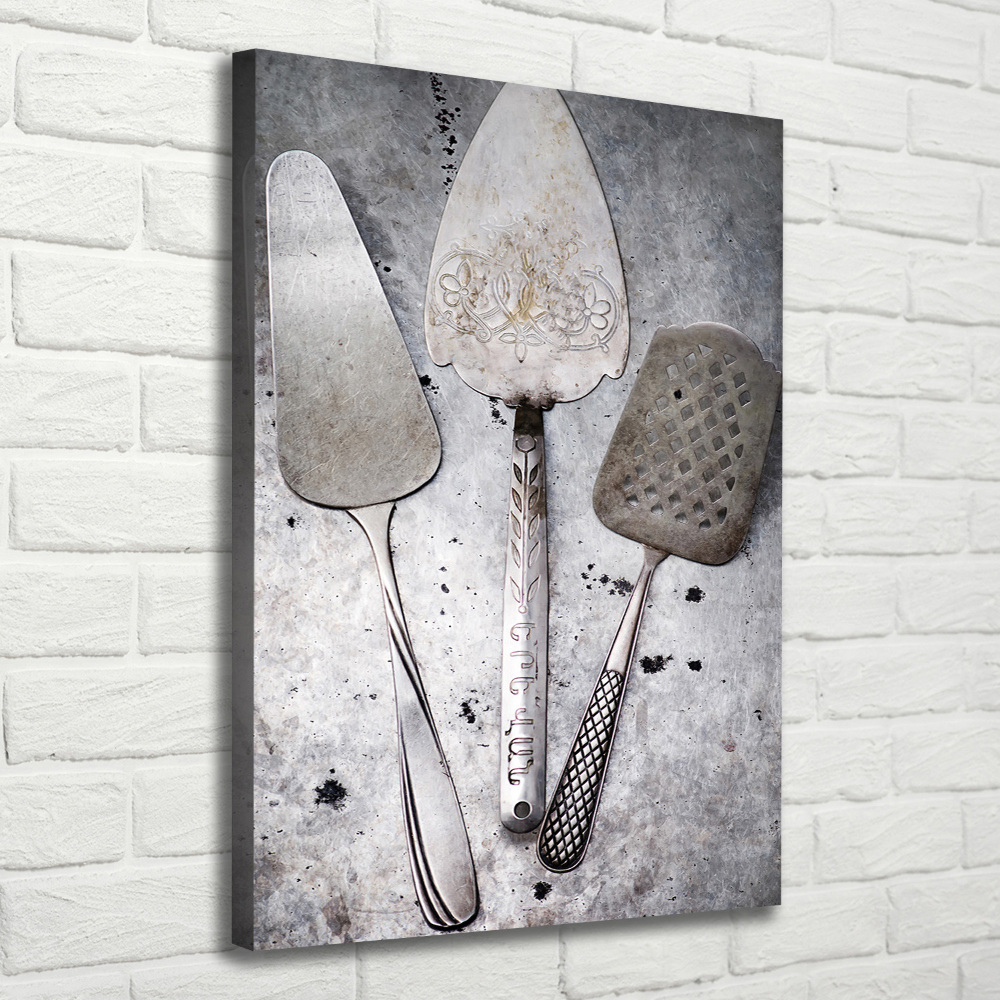 Large canvas wall art Metal cutlery