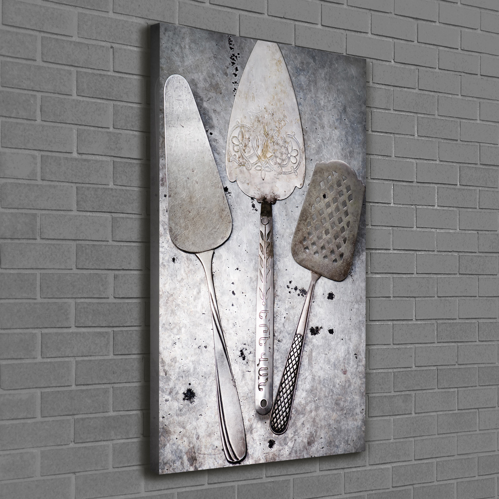 Large canvas wall art Metal cutlery