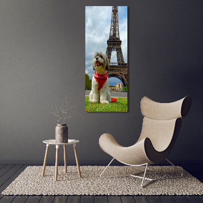 Large canvas wall art Dog in Paris