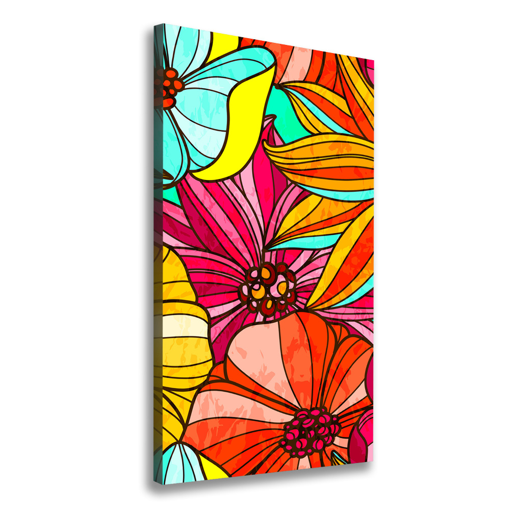 Canvas wall art Colorful flowers